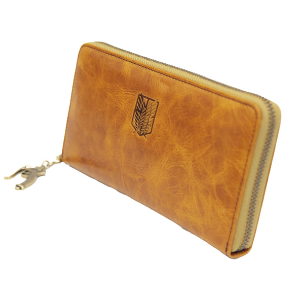 進撃の巨人 The Final Season レザーラウンドウォレット キャメル 特典